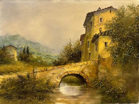 Art work by Luciano Torsi Campagna Toscana  - oil canvas 